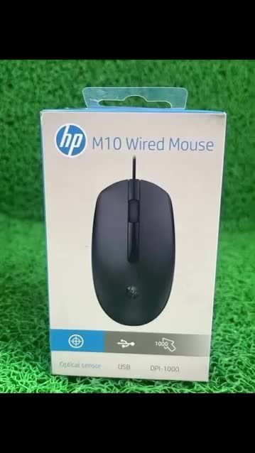 HP M10 Ergonomic Wired USB Mouse - High-Resolution Optical Sensor, Plug-and-Play, Black