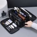 Multi Pockets PU Toiletry Bag For Women Men Travel Essentials Makeup Bag Waterproof Hanging Bag Cosmetic Washing Organizer Bag.