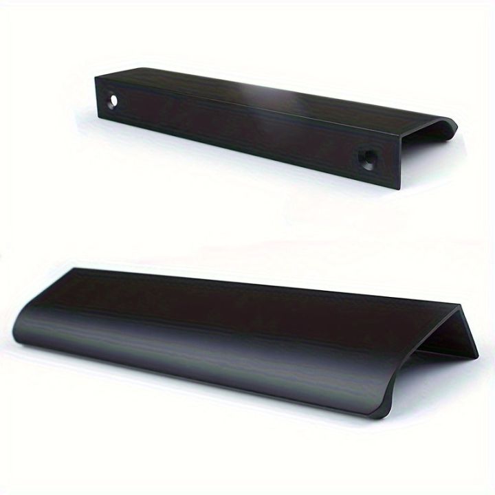 4pcs Cabinet Kitchen Hidden Drawer Pull Aluminum Door Handle Black Cabinet Handle Finger Edge Pull Hidden Cabinet Finger Pull