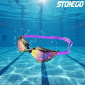 HD Anti Fog Swim Goggles Wide Angle Lens Comfortable Fit Adjustable Nose Bridge Stylish Design for Swimming Sports. 