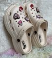 Girls Fashion EVA Rubber Platform Crocs | High Heel Soft Sole Sandals with Cartoon Charms.