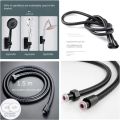 Muslim shower chain pipe flexible hose black color high pressure premium quality 1.5 meter hand shower pipe toilet shower pipe connection chain pipe for bathroom and kitchen bath shower chain pipe cp chain black. 