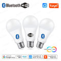 Tuya E27 Led Lamp App Control Bluetooth /WiFi Led Light Bulbs 15W RGB CW WW Smart Bulb Works With  Alexa  Assistant. 