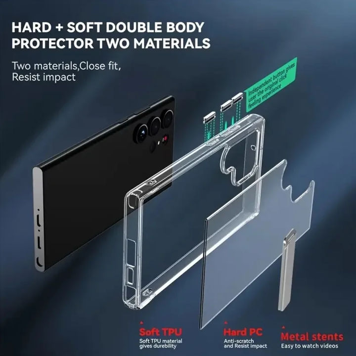 Clear%20Mobile%20Phone%20Case%20with%20Metal%20Kickstand%20for%20Samsung%20Galaxy%20S26%20S25%20S23%20Ultra%20Plus%2022%20S24%20Slim%20Stand%20Cases%20Back%20Cover%20-%20Image%203