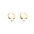 ANENJERY Imitation Pearl Hoop Earrings for Women Round Wedding Party Ear Jewelry Wholesale. 