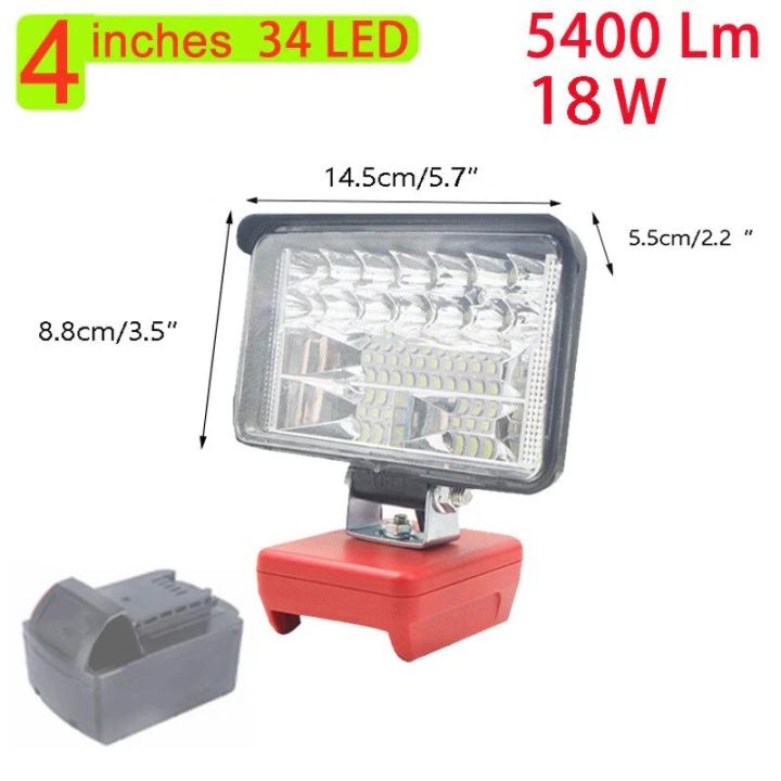 3/4/5/8%20Inch%20Car%20LED%20Work%20Light%20Flashlights%20Electric%20%20Spotlight%20For%20Milwaukee%20M&18%2018V%20Li-ion%20Battery%20High%20Low%20Beam%20-%20Image%204