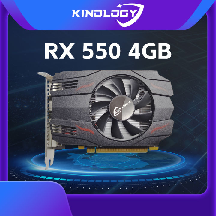 Kinology AMD Radeon RX550 4GB GPU GDDR5  For Desktop PC Games Video Office Graphics Card 128bit HDMI RX 550 Computer Components