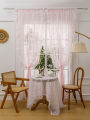 78 Inch Pink Lace Round Mirror Rod Pocket Curtains for Girls Cute Atmosphere Bedroom Balcony Home Decor Curtains.