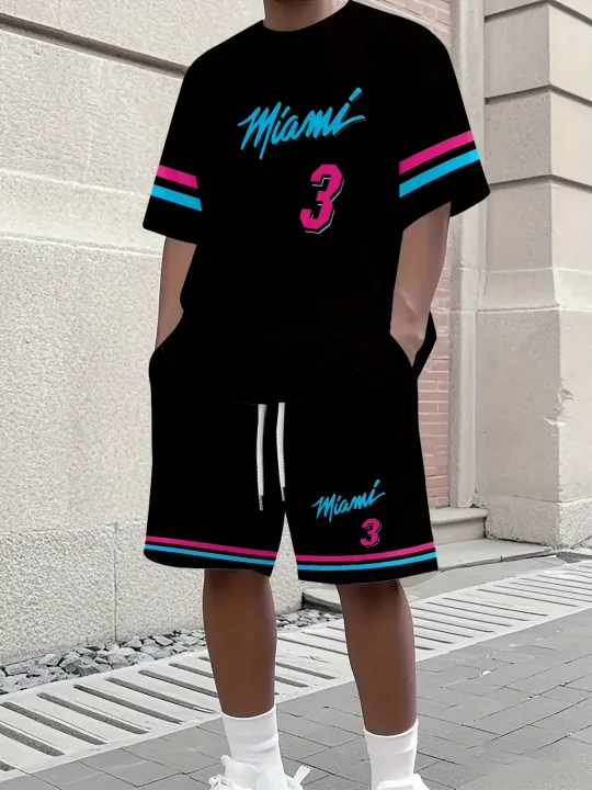 2025%20New%20Men%20MIAMI%20NO.3%20Print%20Casual%20Short%20Sleeve%20T-Shirt%20Shorts%20Set%20Adult%20Basketball%20Jersey%20Jogging%20Suit%202%20Piece%20Set%20Clothes%20-%20Image%203