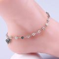 New Fashion Foot Chain Tibetan Silver Hollow Plum Flowers Heart-Shaped Anklet For Women. 