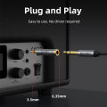 CABLETIME Audio Converter 3.5mm Male To 6.35mm Female Connectors for Amplifier Speaker AUX Cable Electric Guitar Adapter.