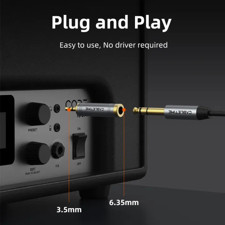 CABLETIME%20Audio%20Converter%203.5mm%20Male%20To%206.35mm%20Female%20Connectors%20for%20Amplifier%20Speaker%20AUX%20Cable%20Electric%20Guitar%20Adapter%20-%20Image%206