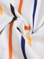 Men Striped Print Shirt Short Sleeve Turn Down Button Up Vacation Casual Shirt For Boyfriend Gift. 