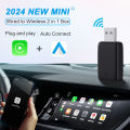 2025New Wired to Wireless Carplay Android Auto 2in1 Mini Adapter Dongle Auto Connect Plug&Play Bluetooth WiFi Universal Mini Box.