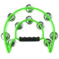 Half Moon Double Row Handheld Tambourine. 