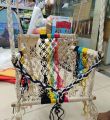 Colorful Macrame Baby Swing Chair for Outdoor Seating - Durable Handmade Kids Hammock.