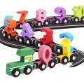 Wooden Magnetic Digital Train Dragging Building Blocks Toy Car Magnet Game Magnetic Game for Kids. 