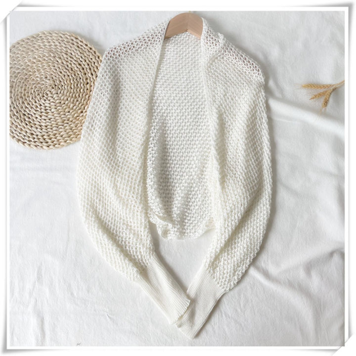 Crochet%20Shrug%20Cardigan%20for%20Women%20Cover%20Up%20Long%20Sleeve%20Sheer%20OpenKnit%20Open%20Front%20Crop%20Sweater%20Casual%20Knitwear%20Beach%20Outfit%20-%20Image%202