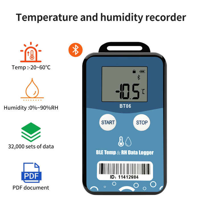 Bluetooth Smart Temperature Data Logger with 32000 Points Large ...