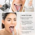 1pc Stainless Steel Tongue Scraper Cleaner Fresh Breath Cleaning Coated Tongue Toothbrush Oral Hygiene Care Tools. 