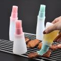 Oil Bottle Tool with Silicone Brush Heat Resistant BBQ Basting Barbecue Brush Cooking Frying Pastry Oil Brush. 