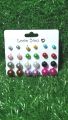 Ear Studs Pearls Multicolour 12 Pairs  in Different Sizes. 