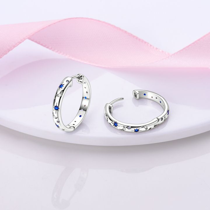 925%20Sterling%20Silver%20Earring%20For%20Woman%20Pendientes%20Original%20Hoop%20Earring%20Star%20Cherry%20Heart%20Fashion%20Jewelry%20-%20Image%202