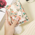 Fashionable floral print simple women's wallet With a Pom-pom Charm, High quality portable multi card slot women's short multifu. 