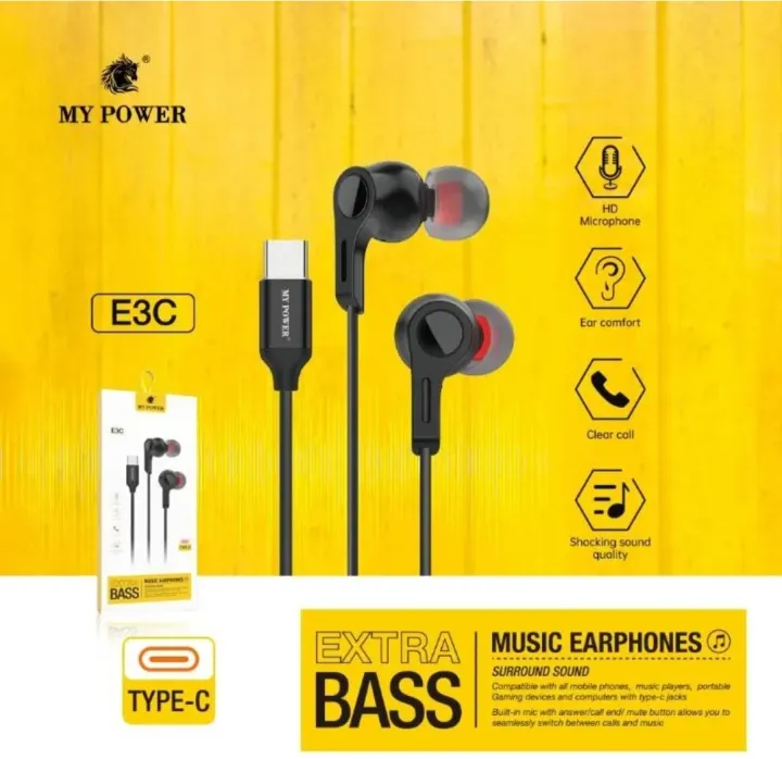 Type C Universal Super Bass Earphone (Support All Brands Including oppo,vivo,Samsung,mi)