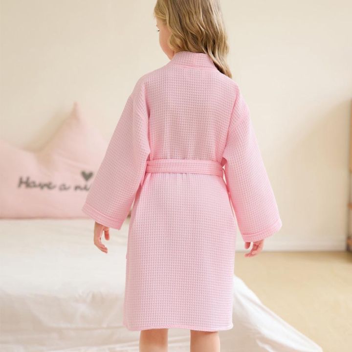 Kids%20Spring/SummerSwim%20Robe%20Waffle%20Weave%20Bathrobe%20for%20Older%20Children%20Bath%20Towel%20with%20Quick-Dry%20Absorbent%20Fabric%20Cotton%20Bathrobe%20-%20Image%204
