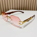 Cycling Rimless Hexagon Sunglasses Men Gradient Lens Square Sun Glasses for Women 2024 Luxury Brand Designer Eyewear UV400. 