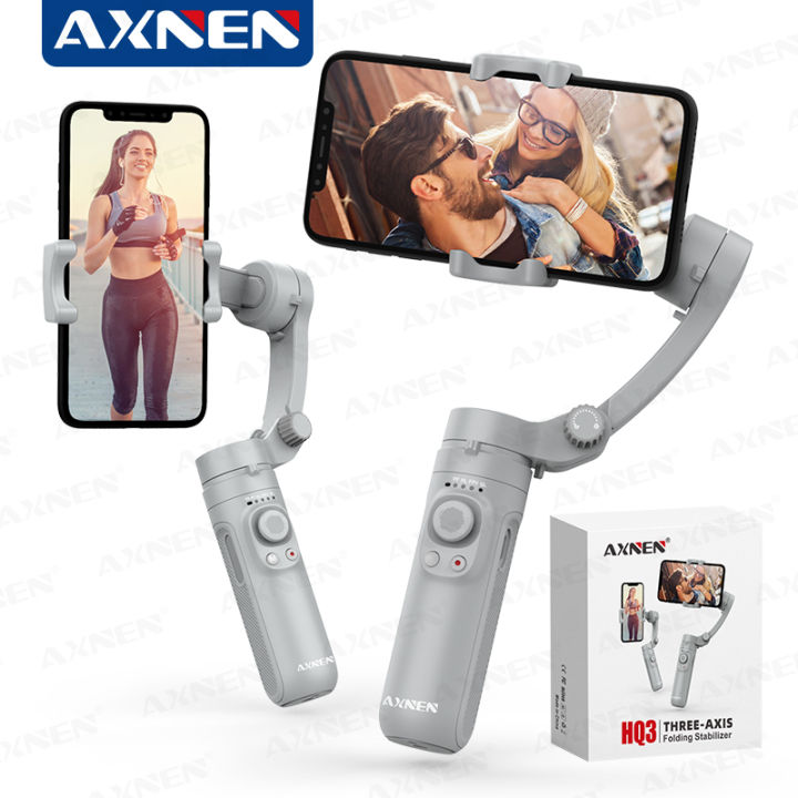 AXNEN HQ3 3-Axis Gimbal Stabilizer for Smartphone Handheld Phone Video Record, Android iPhone Tiktok Vlog Cellphone Stabilizer