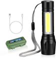 GP-009 Rechargeable Zoom Led Torch Light with Powerful Flashlight. 