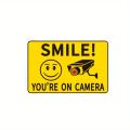 1Piece Smile You're in Front of The Camera Self-Adhesive Security Alert Sticker for Home and Business CCTV Cameras Watertight. 