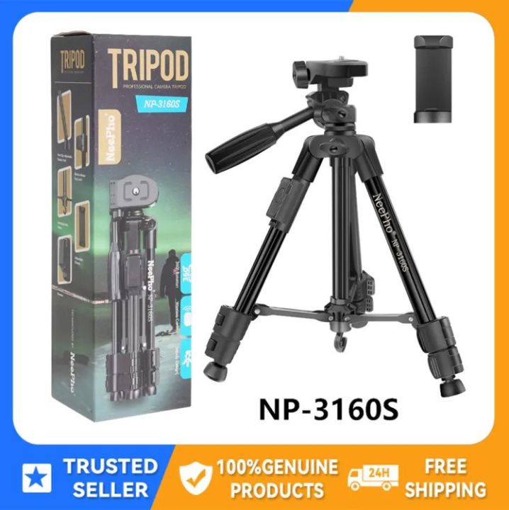 Tripod 3160S Portable Aluminum Dslr Tripod Camera Stand Cellphone Tripod Stand Vlogging Ringlight Holder