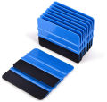 Car Vinyl Wrap Film Squeegee Scraper Foil Wrapping Suede Felt Scraper Auto Car Styling Sticker Window Tint Tools Cleaning Blue.