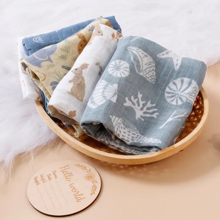 HappyFlute%20New%20Print%205Pcs/set%2060*60CM%20Soft%20Muslin%20Swaddle%20Feeding%20Burp%20Cloth%20Newborn%20Pure%20Cotton%20Baby%20Face&Hand%20Wash%20Wipe%20-%20Image%202