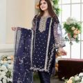 THAZAB Fancy Organza 3pcs Stitched suit for women. 