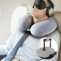 1pc Travel Pillow Neck Pillow Airplane Pillow Traveling Car Home Office Travel Neck Flight Pillow Snap Strap Soft Cover.
