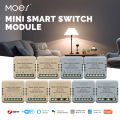 MOES Star Ring Series Mini Tuya WiFi/Zigbee Smart Switch DIY Module Light Switch 1/2 Gang Remote Control Work Alexa  Home lightify. 