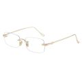 Ultra Lightweight Frameless Square Women's Anti Blue Light Glasses Suitable for Daily Casual Wear. 