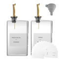 Glass Seasoning Bottle Dispenser 350ml Olive Oil Vinegar Bottle with Sort Sticker Kitchen Gadget Vinegar Container Syrups Bottle. 
