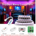 WS2812 addressable RGB LED strip light, DC5V, 60 LEDs/M Smart sound-controlled chasing light ambient decorative light. 