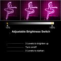 Pink Ballerina Neon Sign LED Wall Art for Bedroom Living Room Dance Studio Decor Romantic Elegant Girl  Artistic Lighting. 
