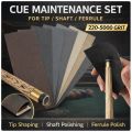 Billiard Cue Sanding Paper Set for Tip Ferrule Shaft Polishing Repair Assorted Grit Abrasive Sheets.