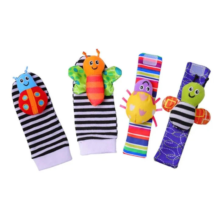 4Pcs%20Baby%20Toy%200-12%20Months%20Baby%20Rattles%20Toys%20Animal%20Socks%20Wrist%20Strap%20+%20Rattle%20Baby%20Foot%20Socks%20Bug%20Wrist%20Strap%20Baby%20Socks%20New%20-%20Image%203