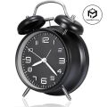Twin Bell Loud Alarm Clock Metal Frame 3D Dial with Backlight Battery Operate Desk Table Alarm Clock For Home and Office.. 