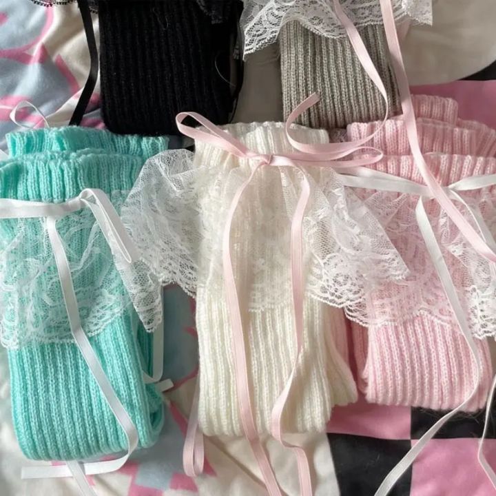 2025%20New%20Woman%20Leg%20Warmers%20Autumn%20and%20Winter%20Ribbon%20Lolita%20Black%20Knee%20Warmers%20Long%20Socks%20JK%20Knitted%20Girl%20White%20Leg%20Warmers%20-%20Image%204