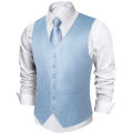 Fashion Tuxedo Suit Vest with Tie Handkerchief Blue Green Solid Red Black Silver Pink Paisley Luxury Waistcoat for Wedding Prom.
