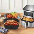 Silicone Air Fryer Liners Pot Square Airfryer Basket Plate Cooking Gadgets Reusable Non-stick Pizza Pan Oven Kitchen Accessories.